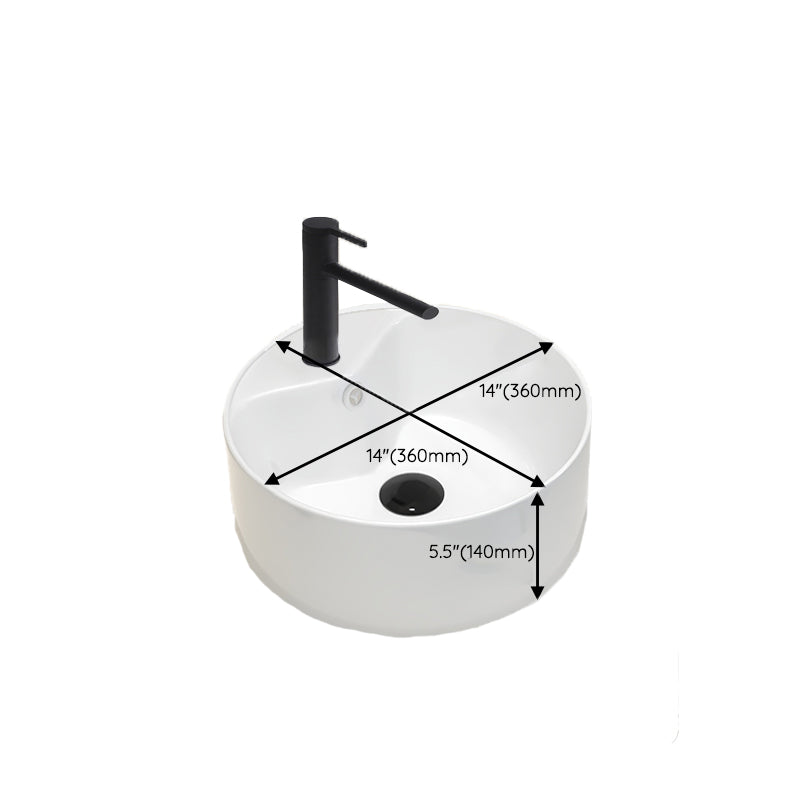 Round Vessel Bathroom Sink Vitreous China Vessel Lavatory Sink