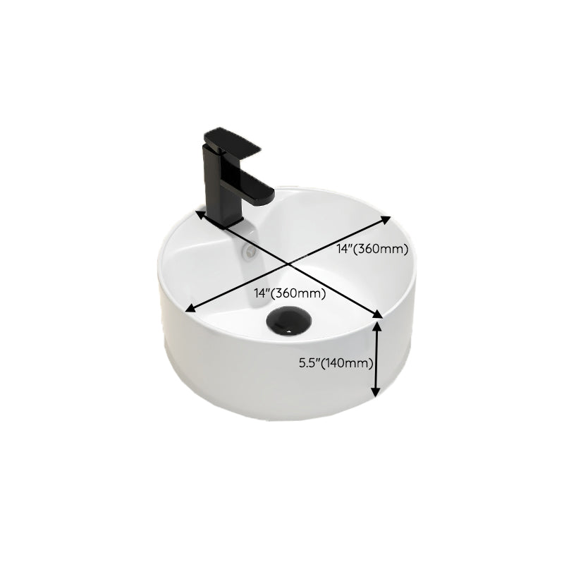 Round Vessel Bathroom Sink Vitreous China Vessel Lavatory Sink