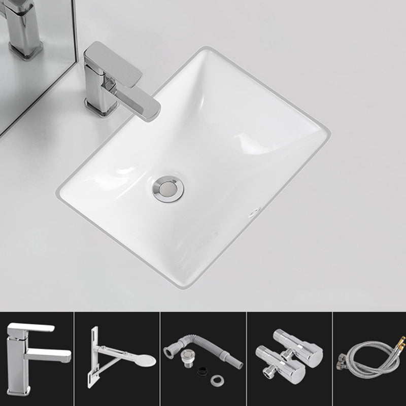 Classic Porcelain Bathroom Sink Trough Bathroom Sink in White