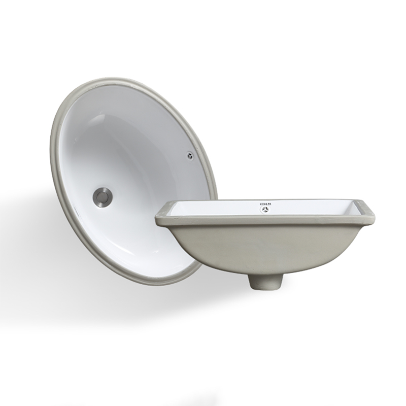 Classic Porcelain Bathroom Sink Trough Bathroom Sink in White