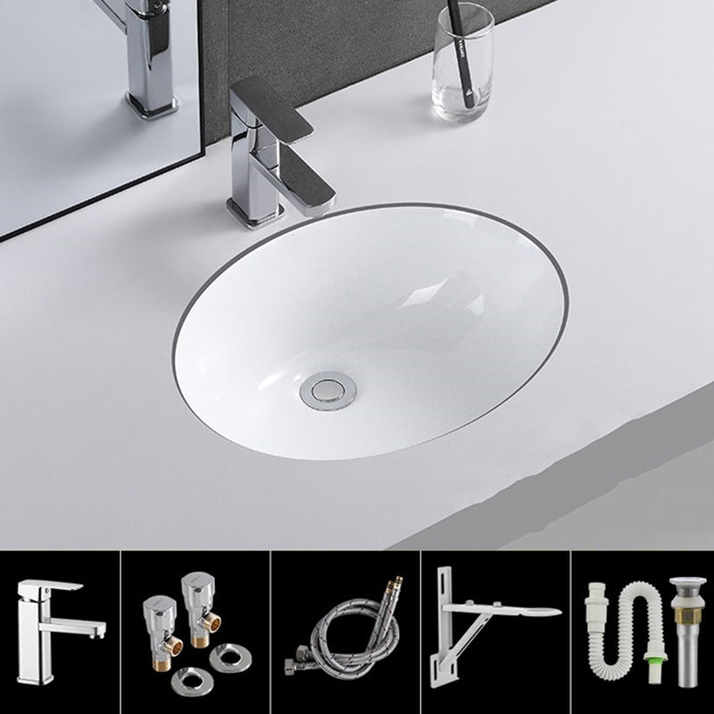 Classic Porcelain Bathroom Sink Trough Bathroom Sink in White