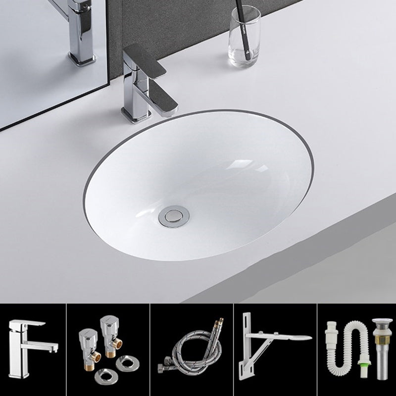 Classic Porcelain Bathroom Sink Trough Bathroom Sink in White