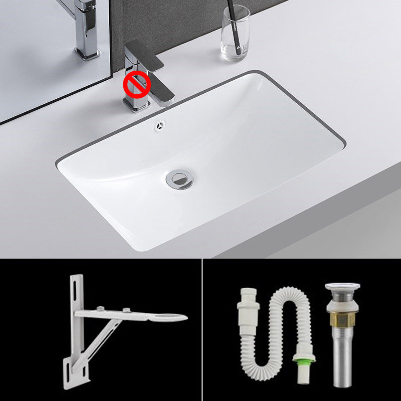 Classic Porcelain Bathroom Sink Trough Bathroom Sink in White