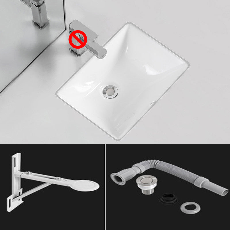 Classic Porcelain Bathroom Sink Trough Bathroom Sink in White