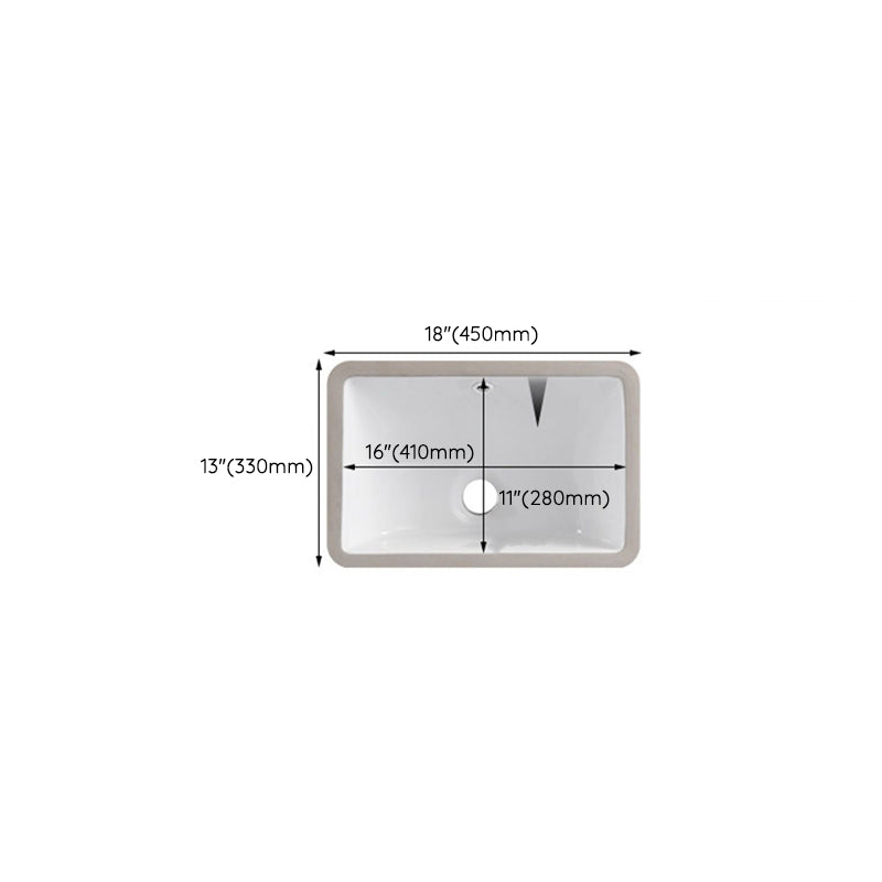 Classic Porcelain Bathroom Sink Trough Bathroom Sink in White