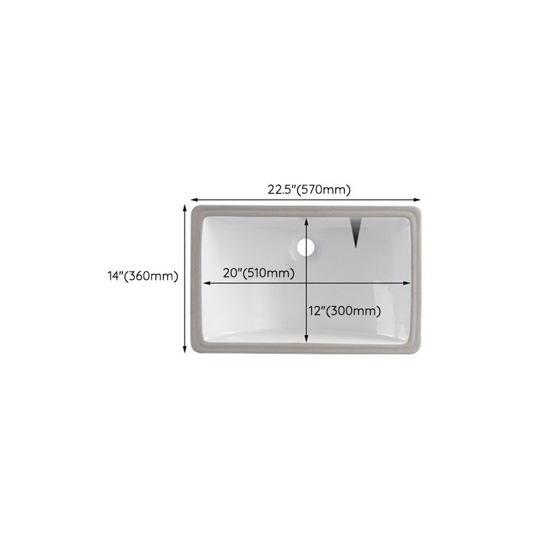 Classic Porcelain Bathroom Sink Trough Bathroom Sink in White