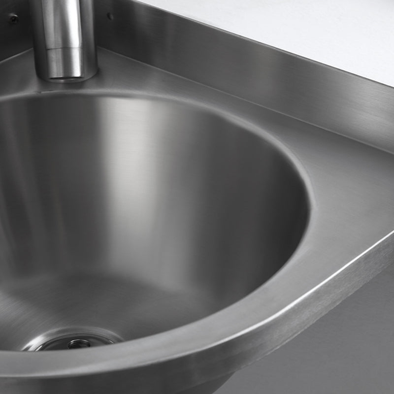Modern Corner Sinks Metal Round with Faucet Wall Mount Bathroom Sink