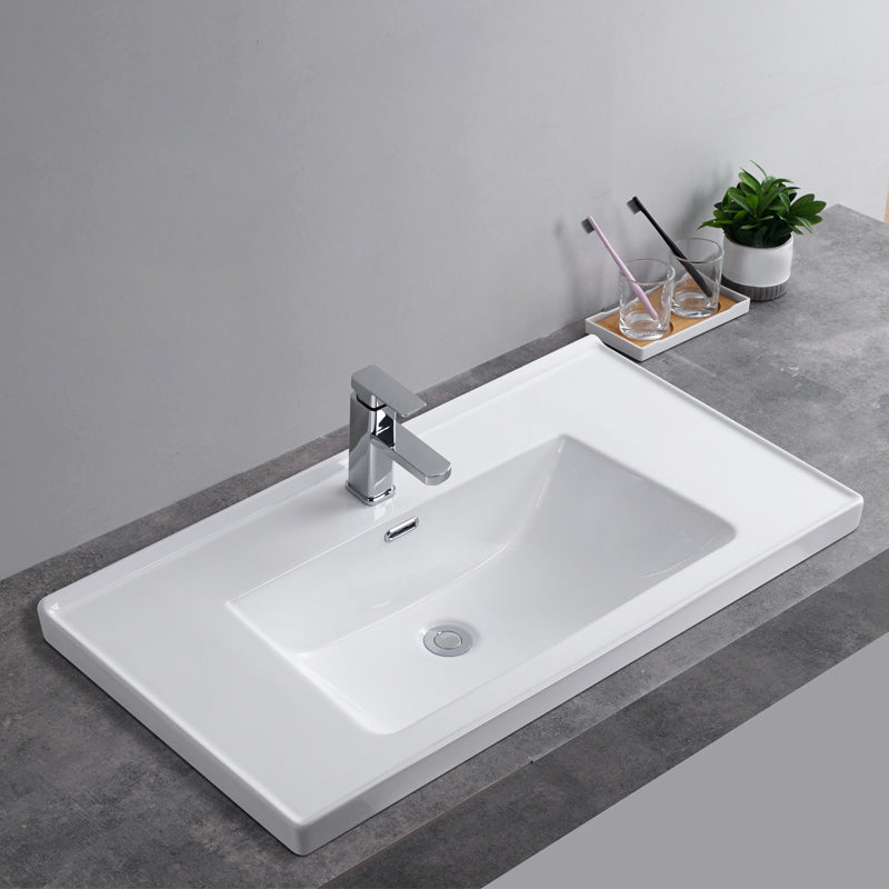 Modern Bathroom Sink Rectangular Trough Sink  (Not Included Faucet)