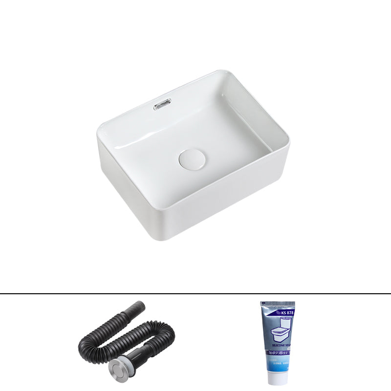 Modern Square Wash Stand Ceramic Metal Undermount Bathroom Sink