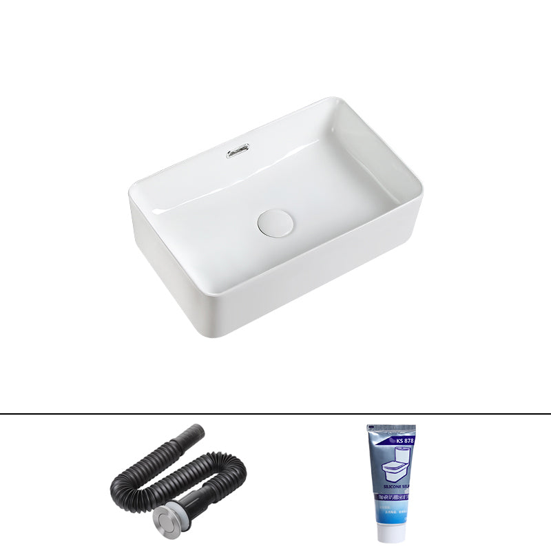Modern Square Wash Stand Ceramic Metal Undermount Bathroom Sink