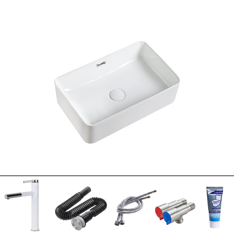 Modern Square Wash Stand Ceramic Metal Undermount Bathroom Sink