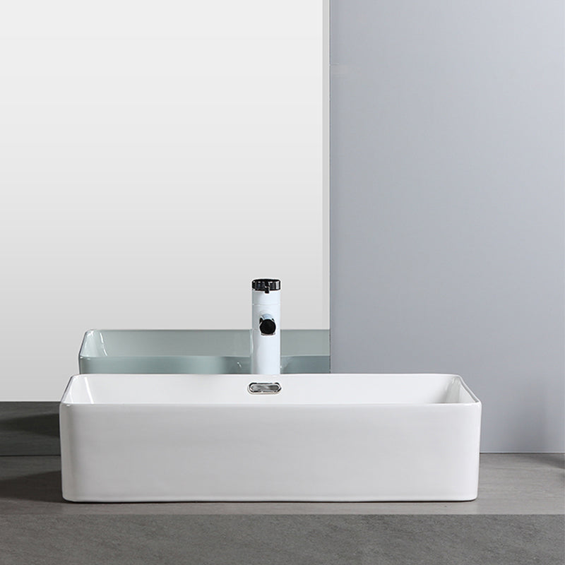 Modern Square Wash Stand Ceramic Metal Undermount Bathroom Sink