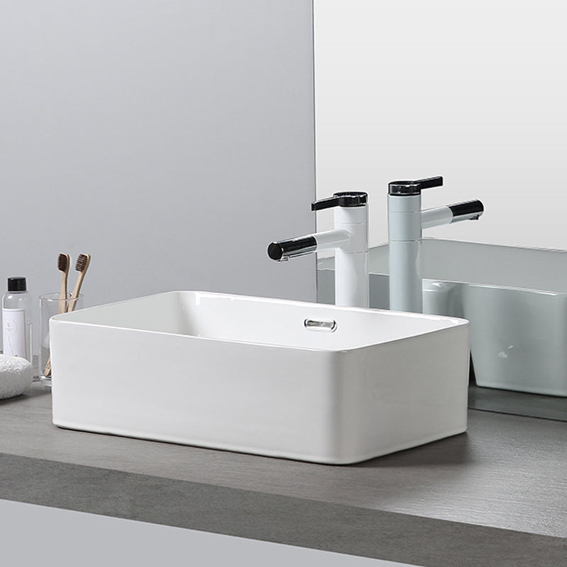 Modern Square Wash Stand Ceramic Metal Undermount Bathroom Sink