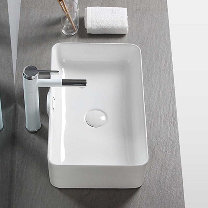 Modern Square Wash Stand Ceramic Metal Undermount Bathroom Sink