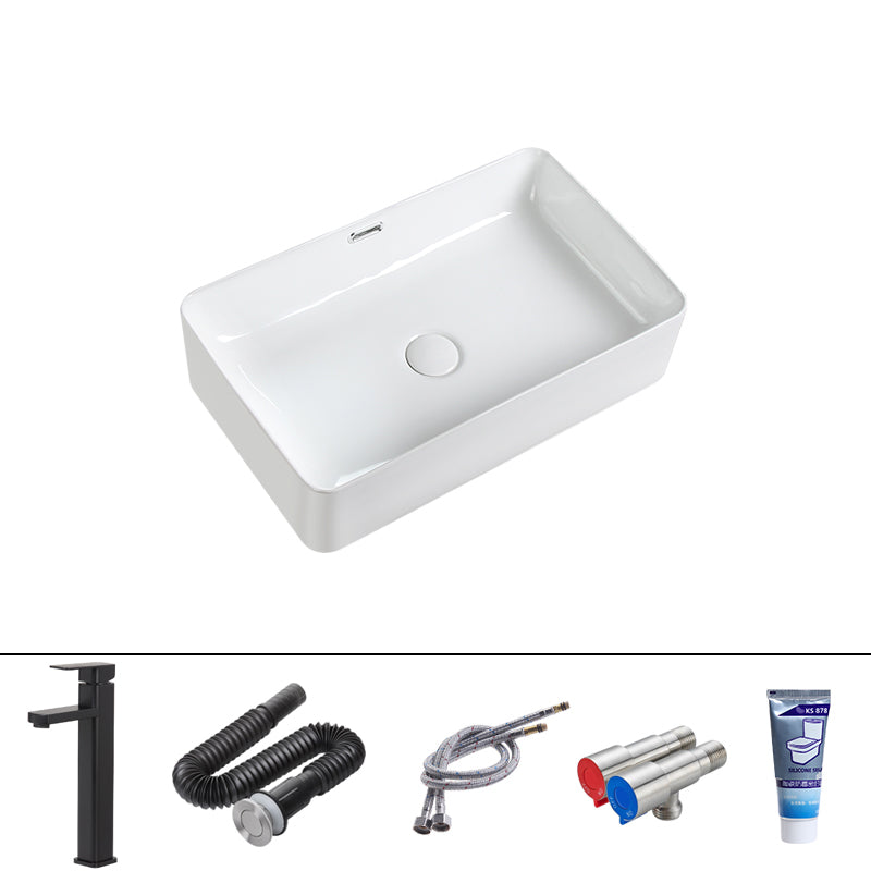 Modern Square Wash Stand Ceramic Metal Undermount Bathroom Sink