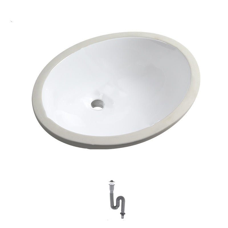 Contemporary Round Wash Stand Ceramic Undermount Bathroom Sink