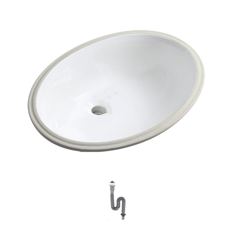 Contemporary Round Wash Stand Ceramic Undermount Bathroom Sink