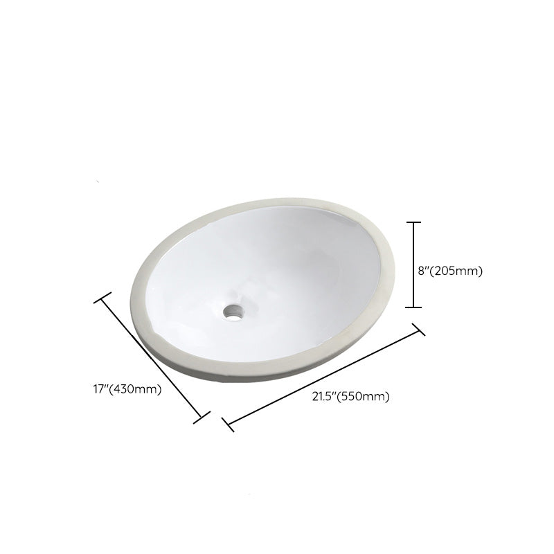 Contemporary Round Wash Stand Ceramic Undermount Bathroom Sink