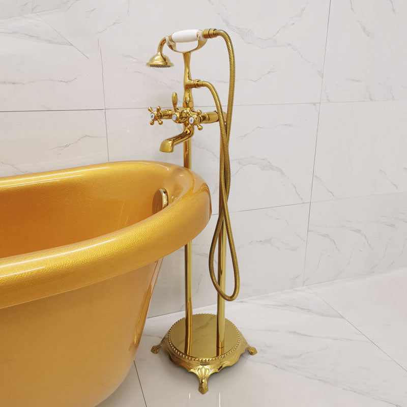 Traditional Wall Mounted Metal Claw Foot Tub Faucet Trim Low Arc Claw Tub Faucet Trim