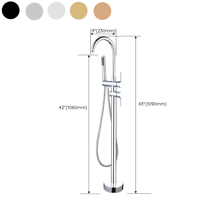 Modern Metal Floor Mounted Lever Handle Floor Mount for Bathroom