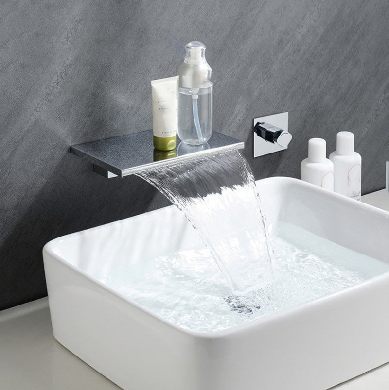 Waterfall Spout Tub Faucet Trim Metal Knob Handle Bathtub Faucet
