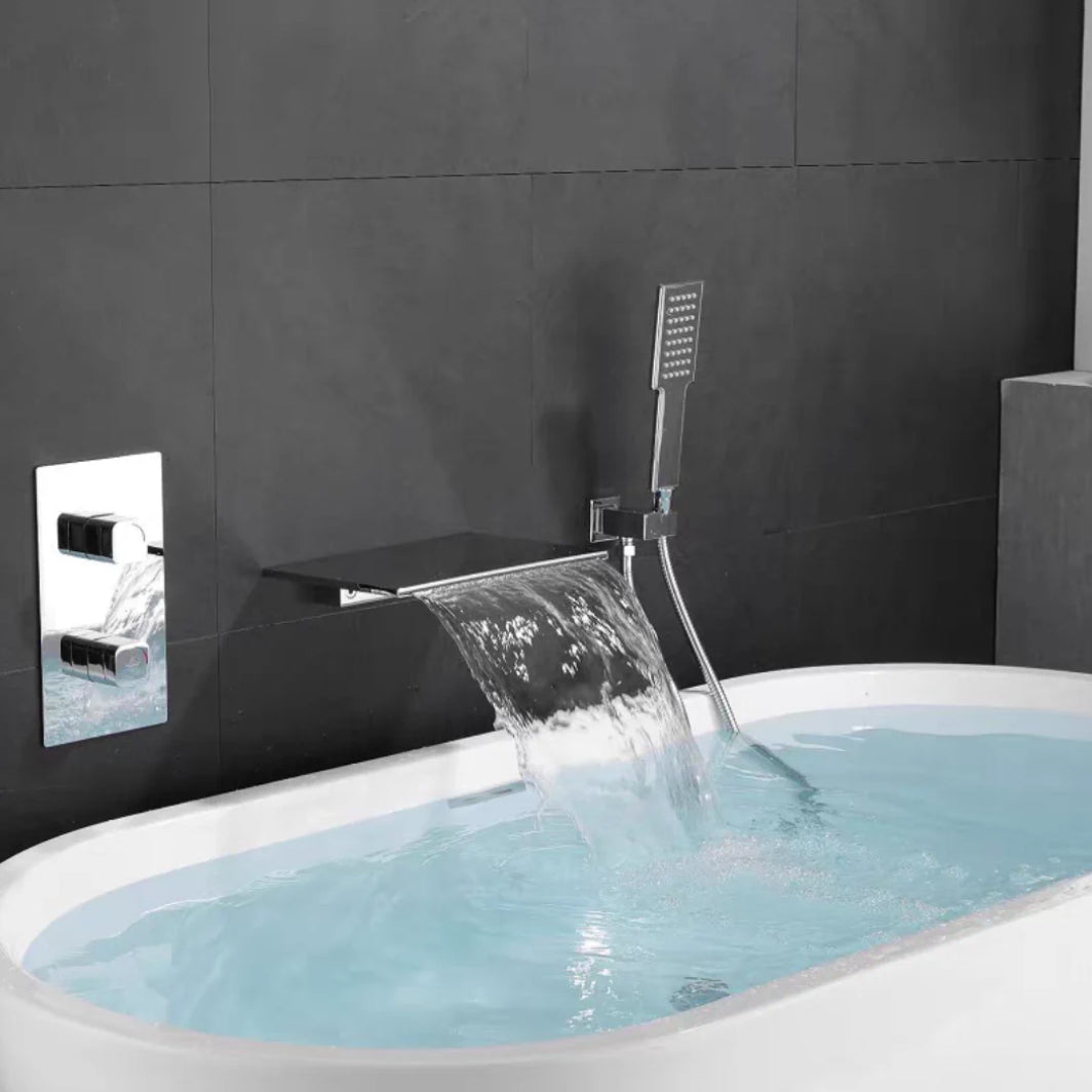 Waterfall Spout Tub Faucet Trim Metal Knob Handle Bathtub Faucet