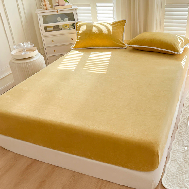Soild Bed Sheet Set Cotton Modern Elegand Fitted Sheet for Bedroom