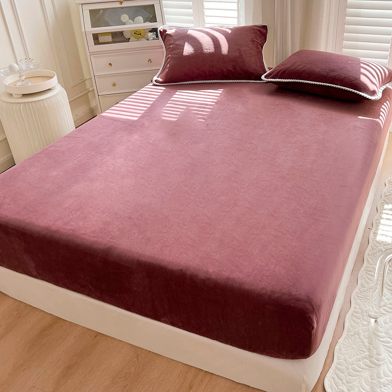 Soild Bed Sheet Set Cotton Modern Elegand Fitted Sheet for Bedroom