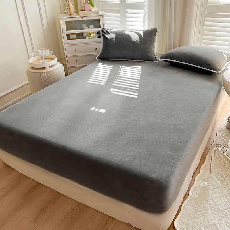 Soild Bed Sheet Set Cotton Modern Elegand Fitted Sheet for Bedroom