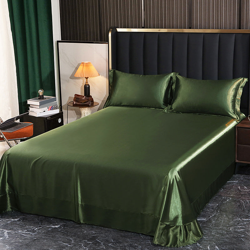 Rayon Elegand Fitted Sheet Modern Soild 3 Piece Bed Sheet Set