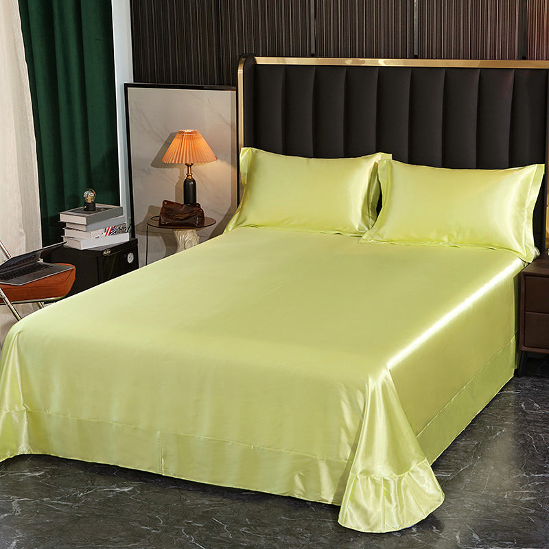 Rayon Elegand Fitted Sheet Modern Soild 3 Piece Bed Sheet Set
