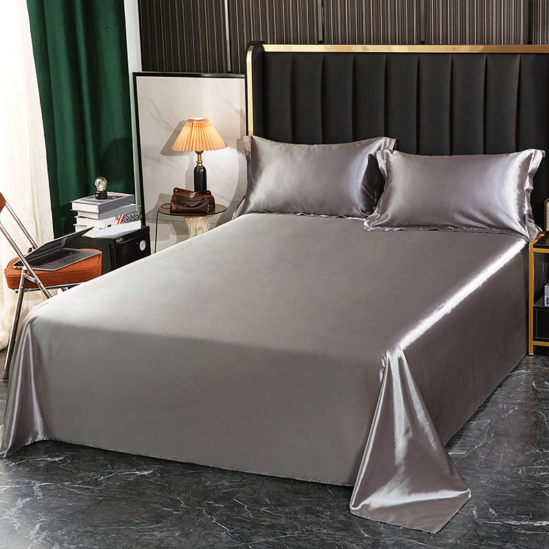 Rayon Elegand Fitted Sheet Modern Soild 3 Piece Bed Sheet Set
