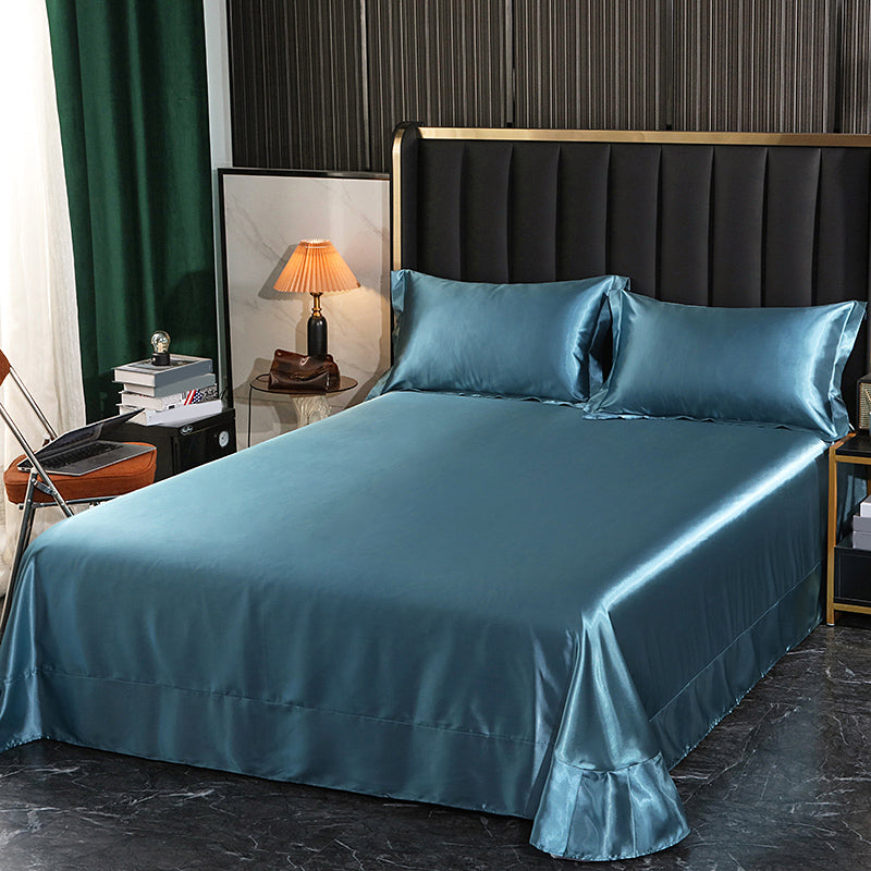 Rayon Elegand Fitted Sheet Modern Soild 3 Piece Bed Sheet Set