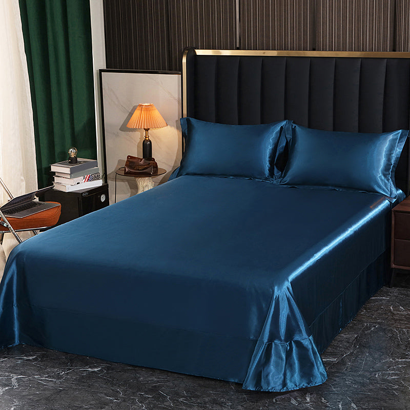 Rayon Elegand Fitted Sheet Modern Soild 3 Piece Bed Sheet Set