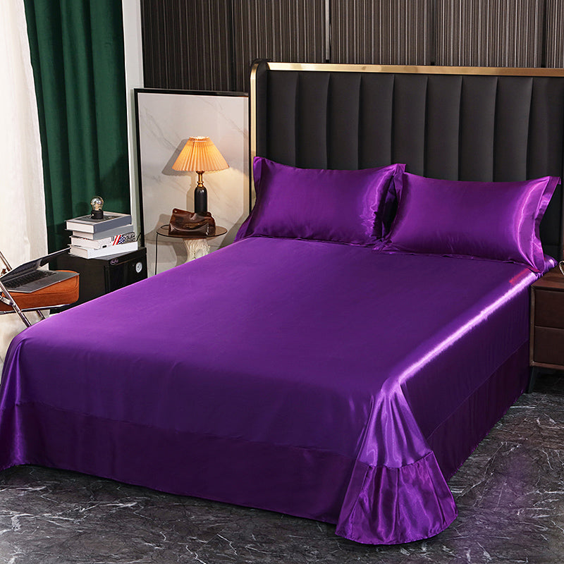 Rayon Elegand Fitted Sheet Modern Soild 3 Piece Bed Sheet Set