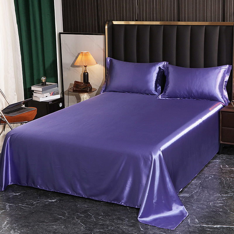 Rayon Elegand Fitted Sheet Modern Soild 3 Piece Bed Sheet Set