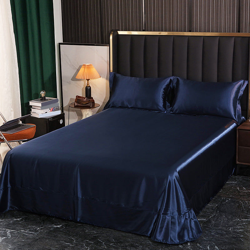 Rayon Elegand Fitted Sheet Modern Soild 3 Piece Bed Sheet Set