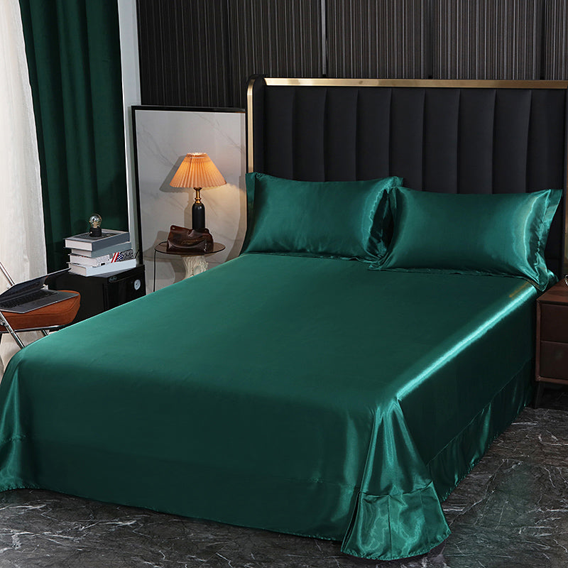 Rayon Elegand Fitted Sheet Modern Soild 3 Piece Bed Sheet Set