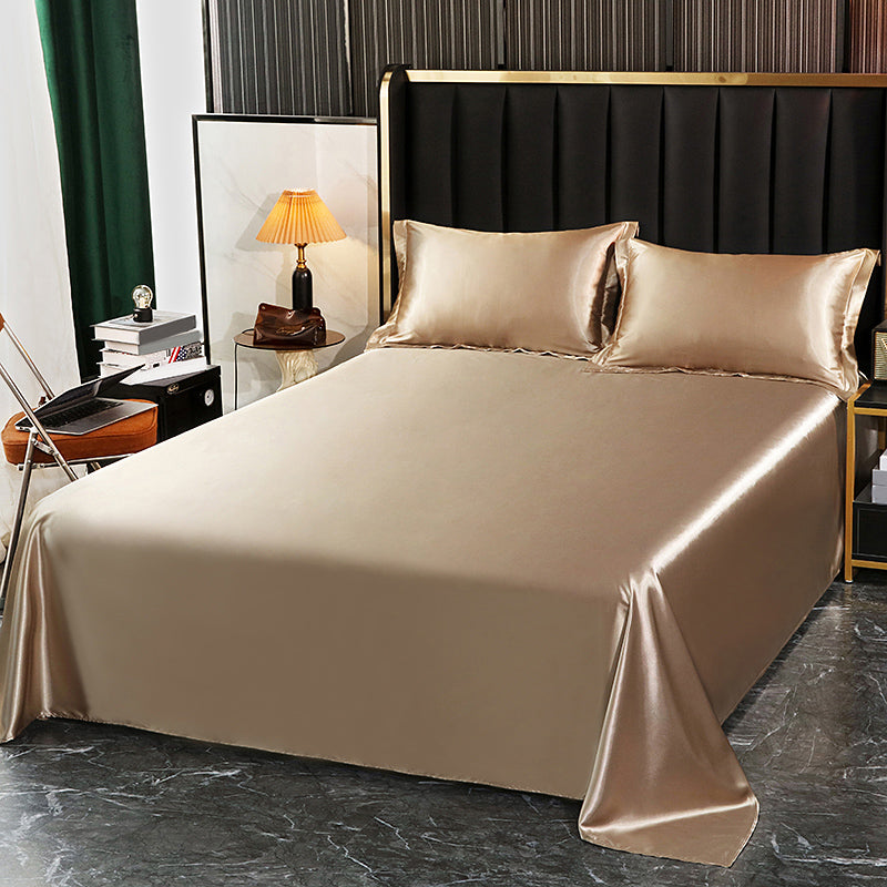 Rayon Elegand Fitted Sheet Modern Soild 3 Piece Bed Sheet Set