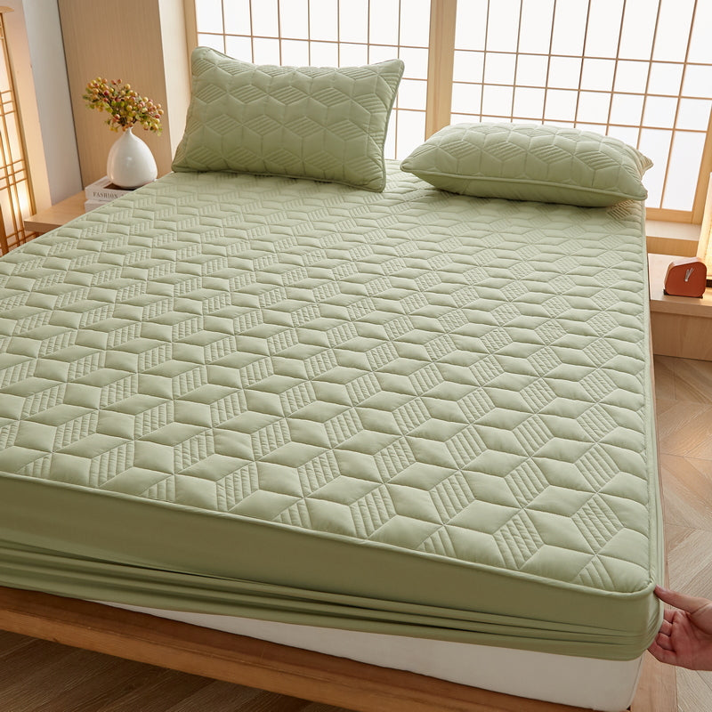 Cotton Bed Sheet Set Solid Modern Elegant Fitted Sheet for Bedroom