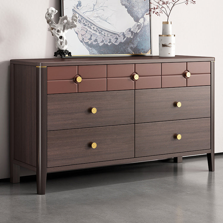 Contemporary Double Dresser Pine Horizontal Storage Chest Dresser for Bedroom