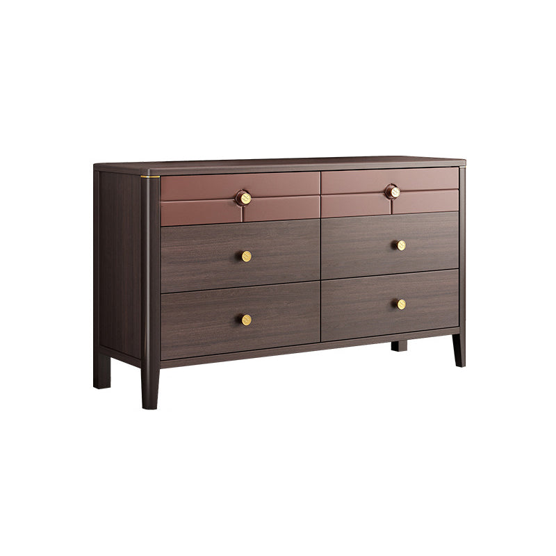 Contemporary Double Dresser Pine Horizontal Storage Chest Dresser for Bedroom