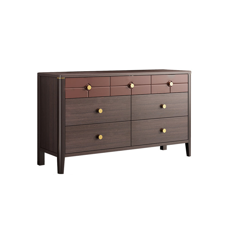 Contemporary Double Dresser Pine Horizontal Storage Chest Dresser for Bedroom