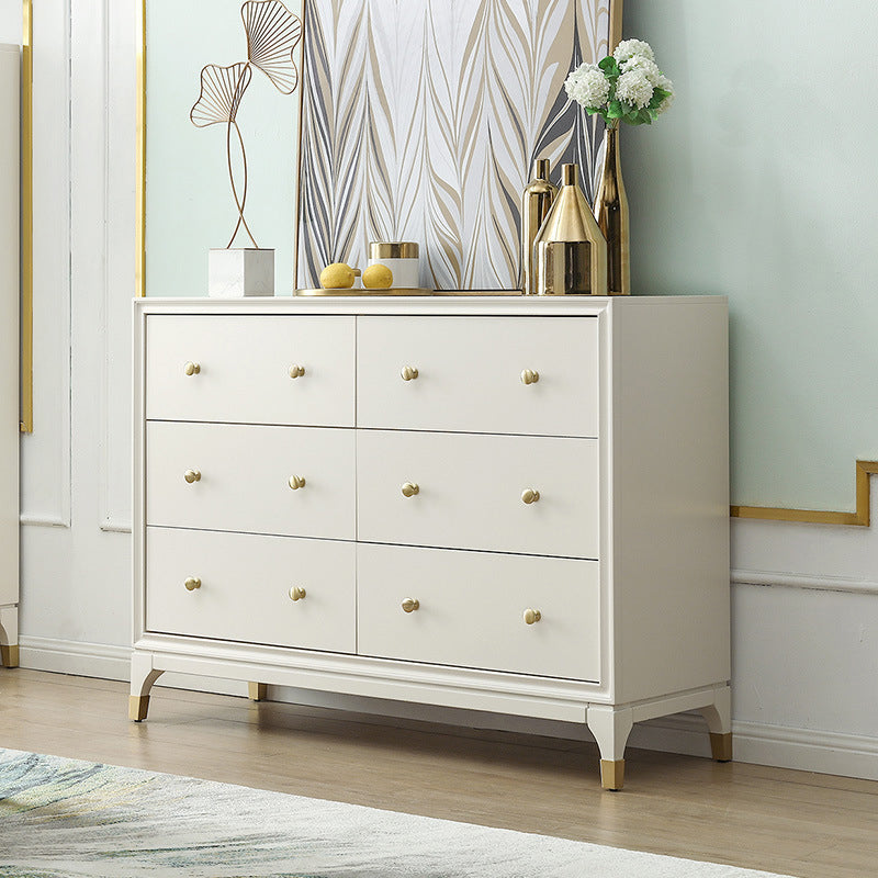 Classic Glam Double Dresser Cherry Horizontal Storage Chest Dresser for Bedroom