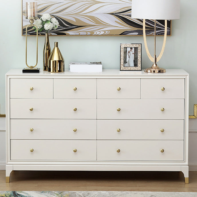 Classic Glam Double Dresser Cherry Horizontal Storage Chest Dresser for Bedroom