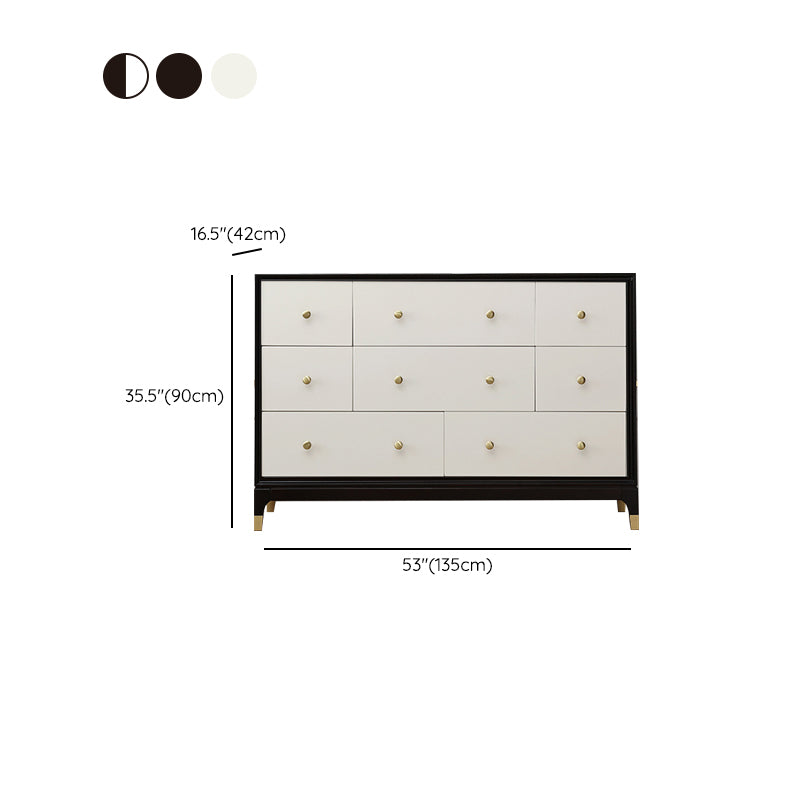 Classic Glam Double Dresser Cherry Horizontal Storage Chest Dresser for Bedroom
