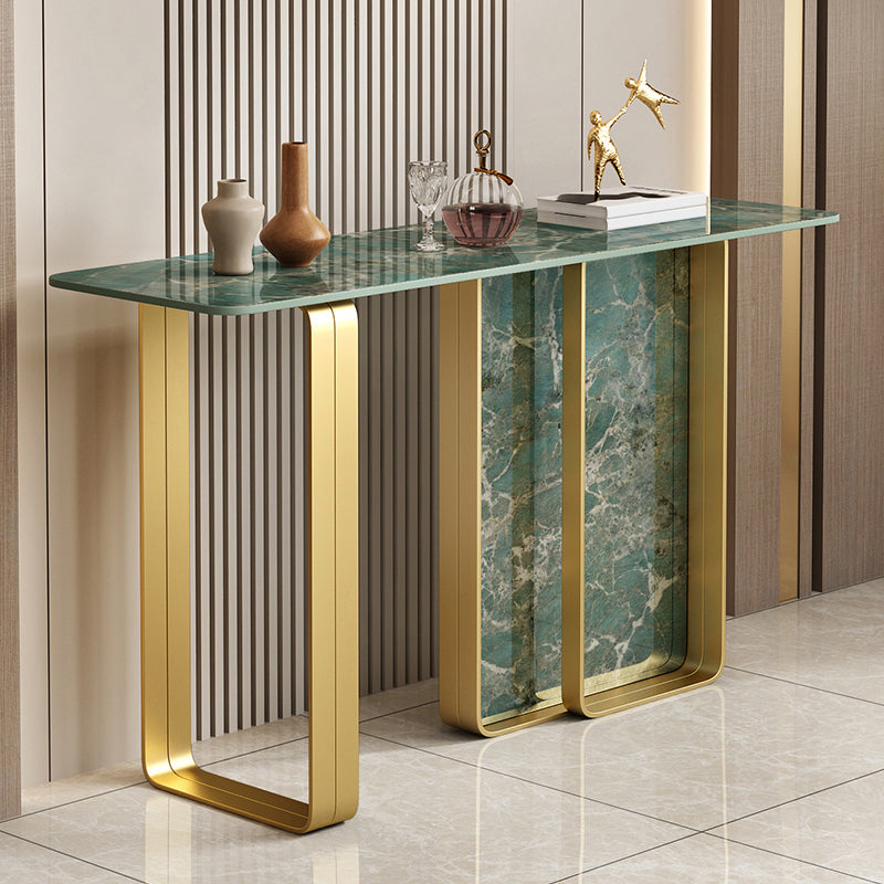 12 inch Wide Accent Table Rectangle Shape Stone Console Table for Hall