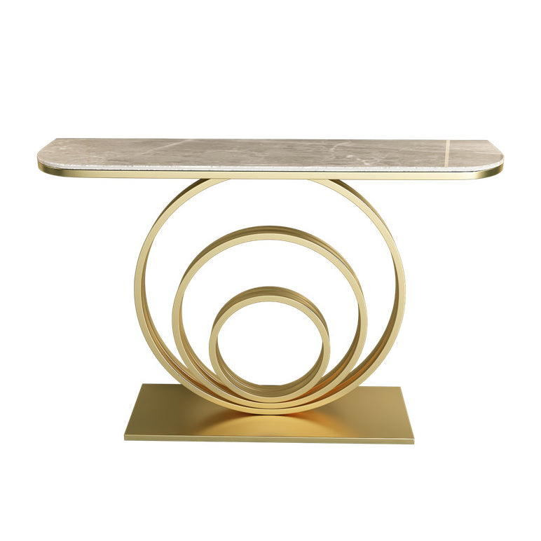 12 Inch Wide Modern Accent Table Half Moon Metal Console Table for Hall