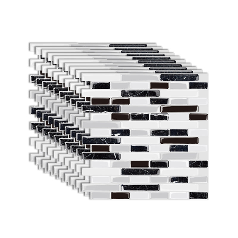 Modern Peel & Stick Field Tile PVC Staggered Joint Peel & Stick Subway Tile