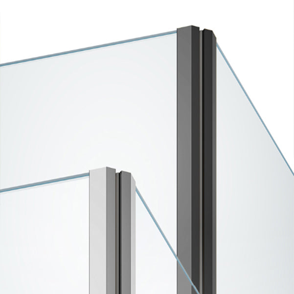 Semi Frameless Folding Shower Screen Clear Glass Shower Screen